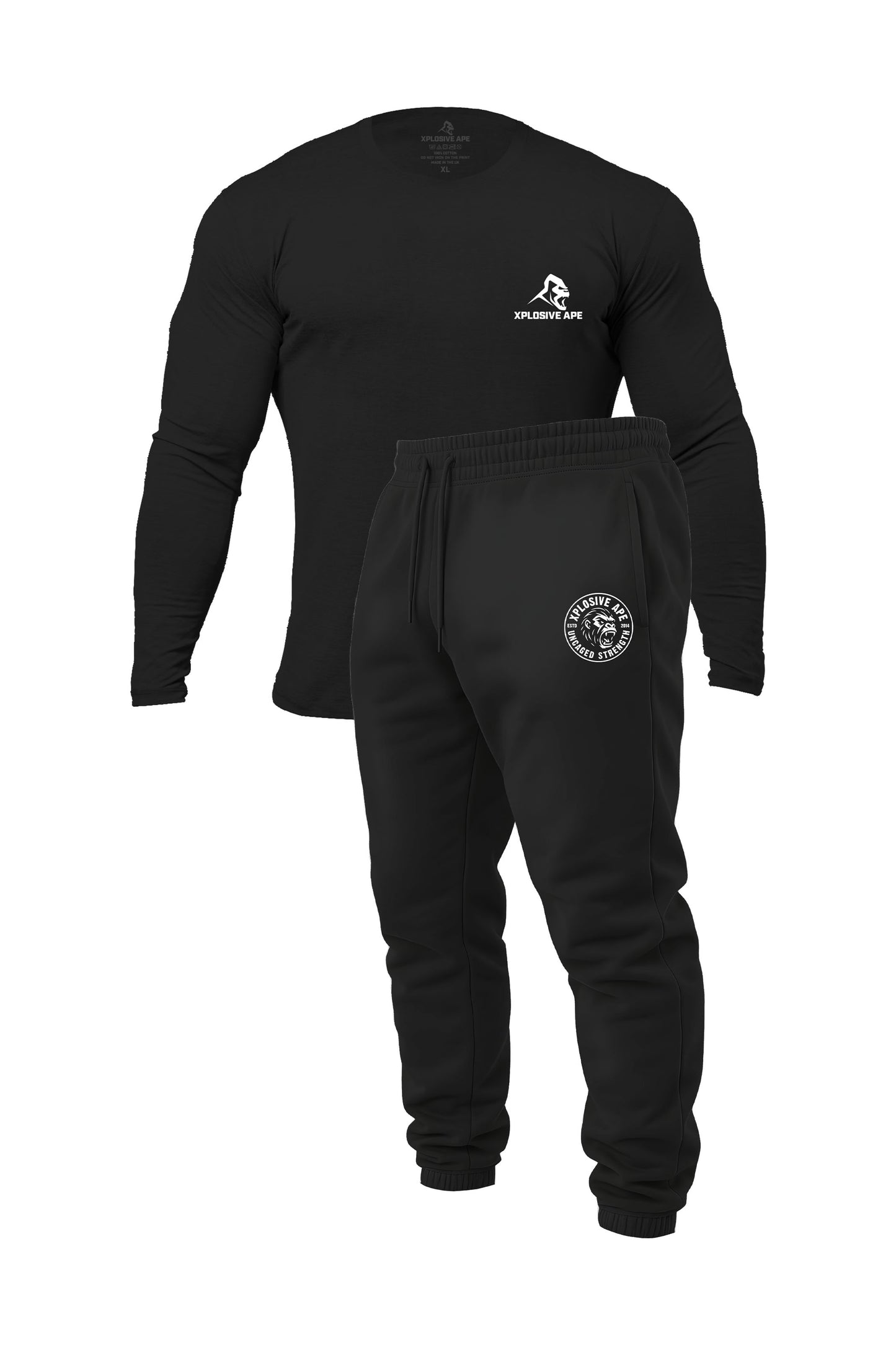 XAPE Prime Long Sleeve Tee & Uncaged Strength Joggers Combo - Black