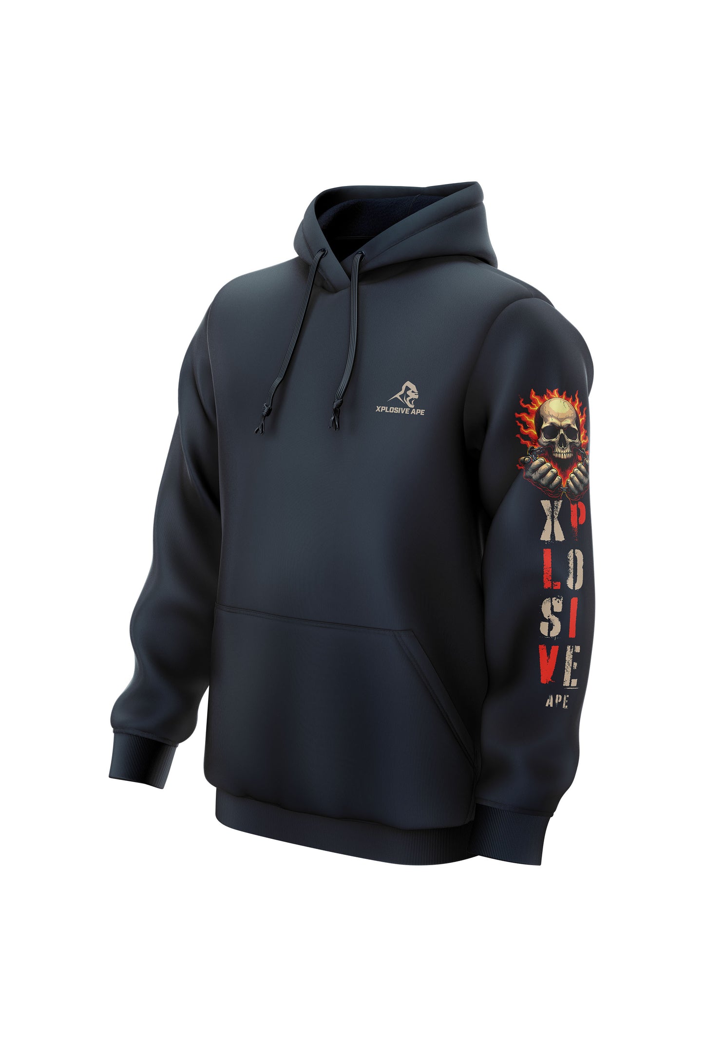XAPE Skull Authority String Hoodie - Navy