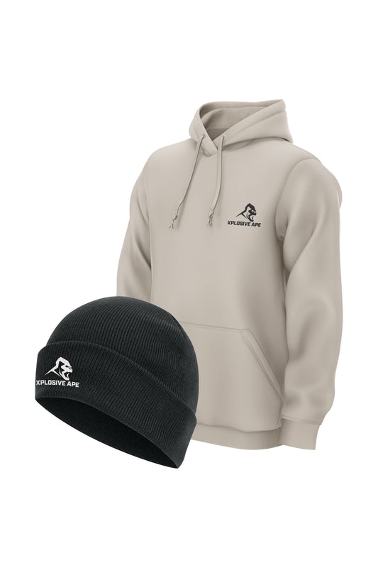 XAPE Classic String Hoodie & Prime Beanie - Sand/Black