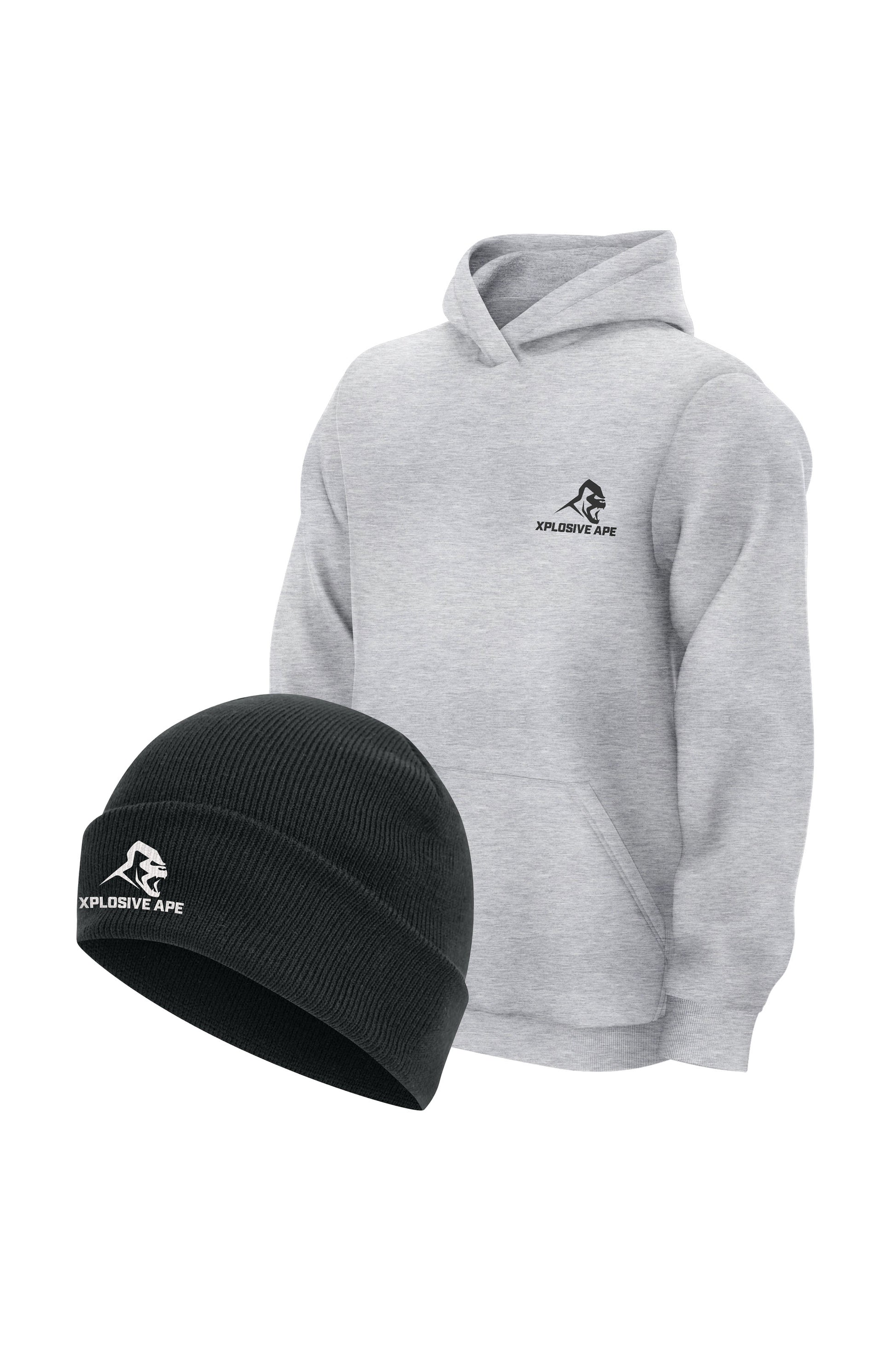 XAPE Classic Hoodie & Prime Beanie - Sports Grey/Black