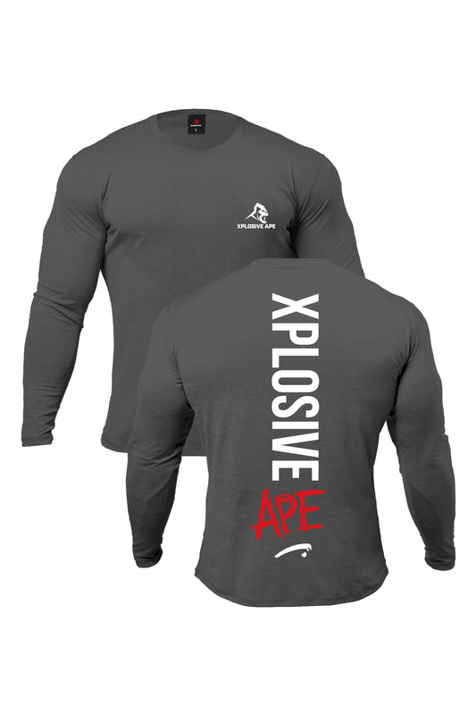 XAPE Graffiti V2 Long Sleeve Tee - Charcoal