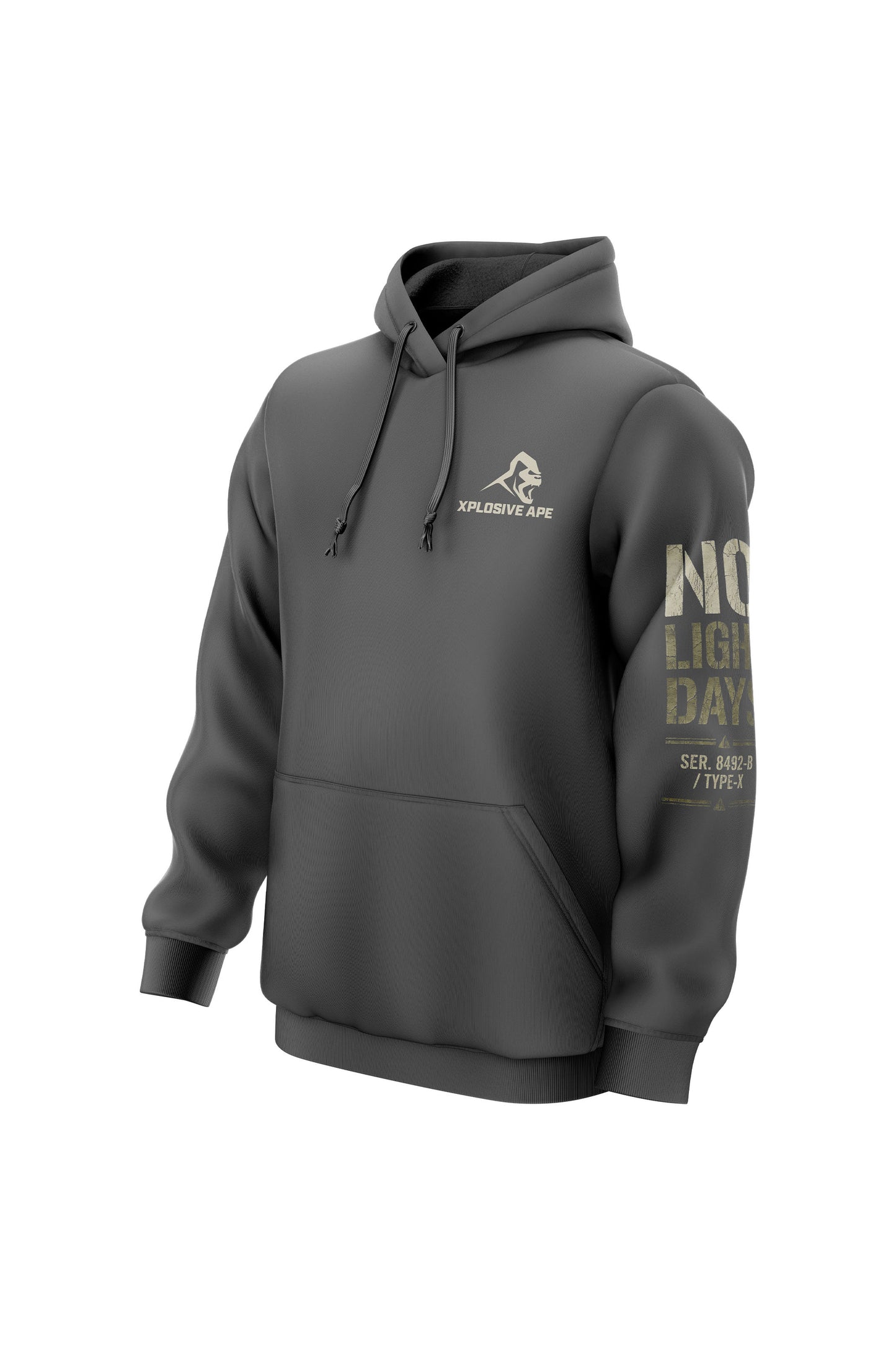 XAPE No Light Days String Hoodie - Charcoal