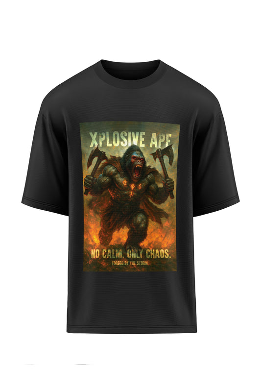 XAPE No Calm Only Chaos  Oversized Tee - Black