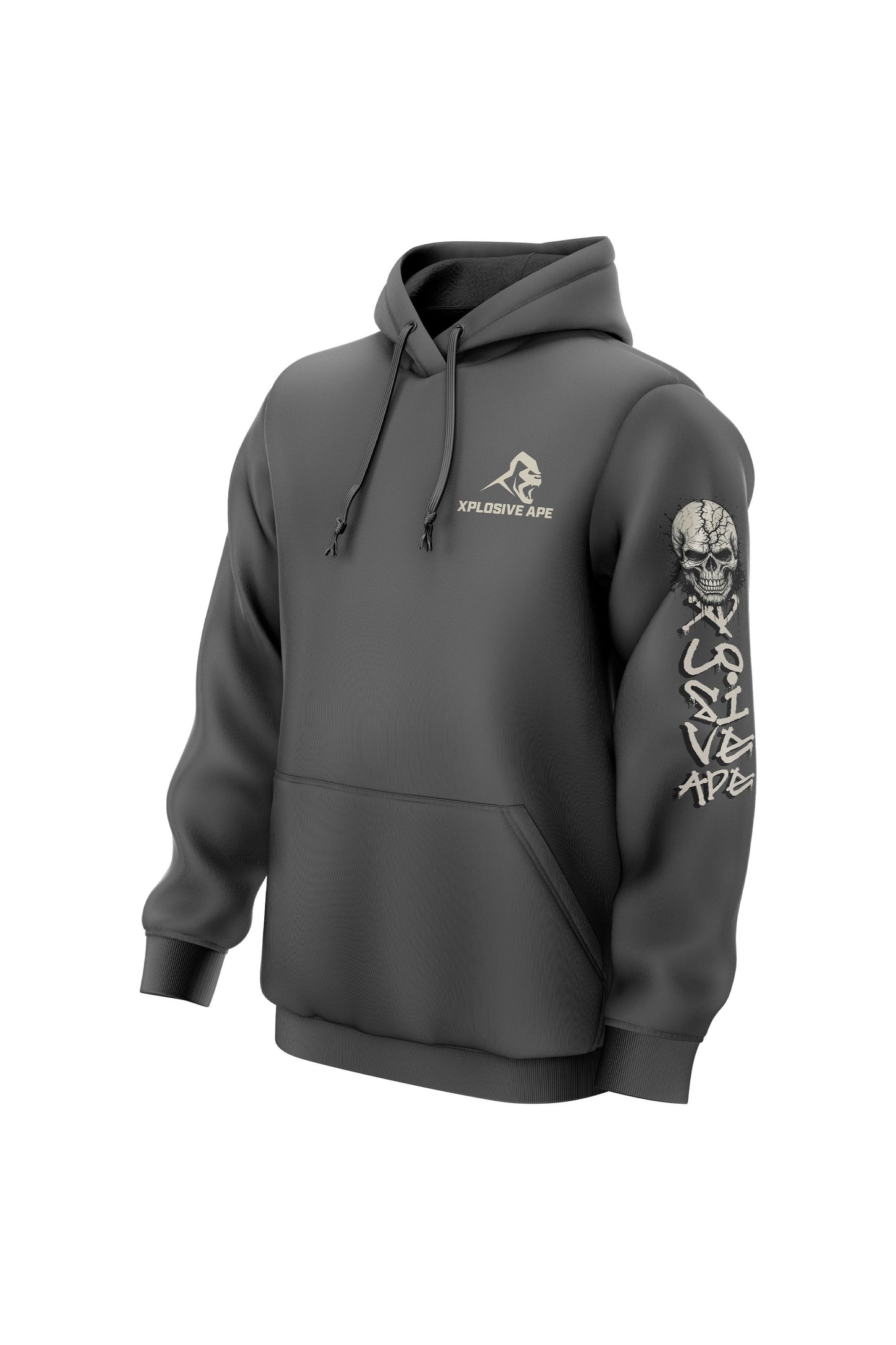XAPE Rage Icon String Hoodie - Charcoal