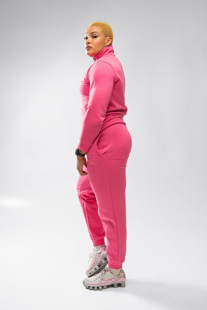 XAPE Core Logo Quarter Zip - Dusty Pink