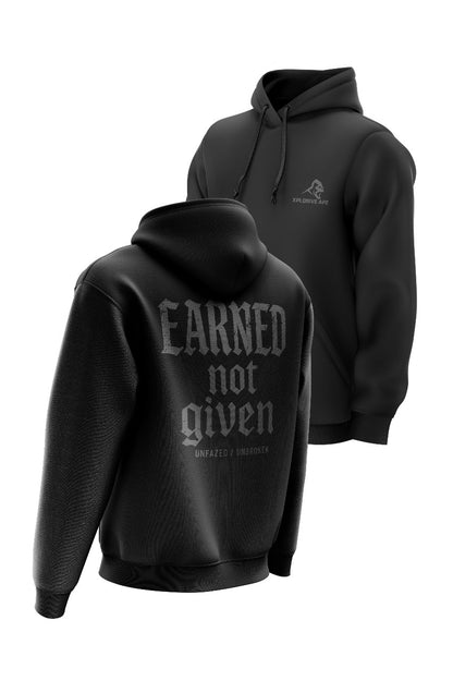 XAPE Earned Not Given String Hoodie - Black