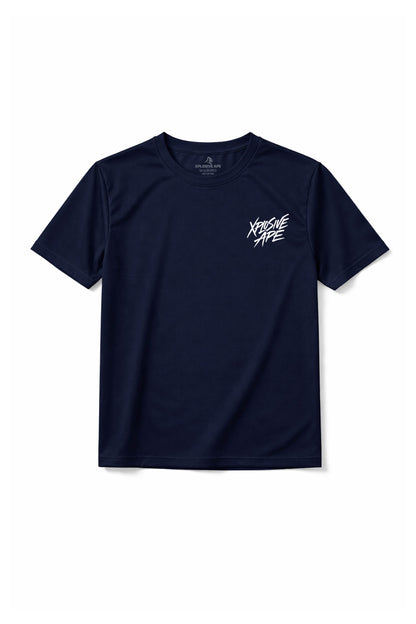 XAPE Classic Brush Script X Tech Tee - Navy