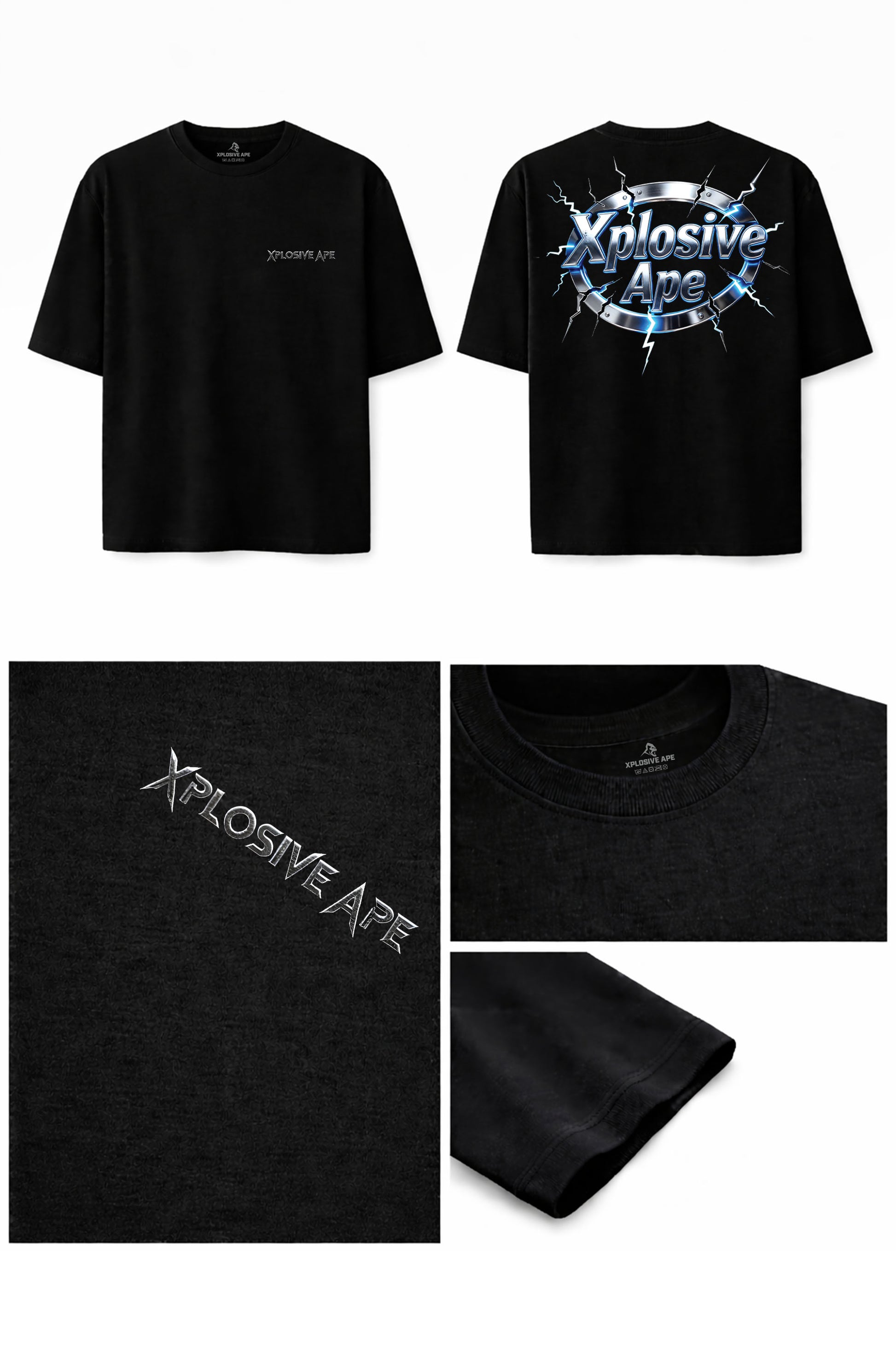 XAPE Electro Seal Oversized Tee - Black
