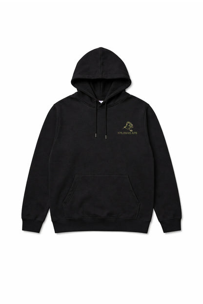 XAPE Essential Camo String Hoodie - Black