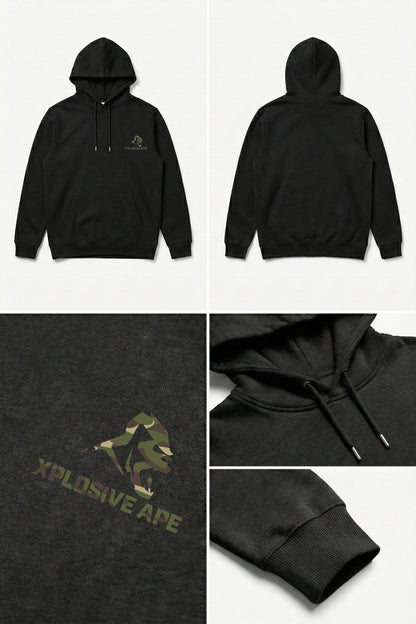 XAPE Essential Camo V2 String Hoodie - Black