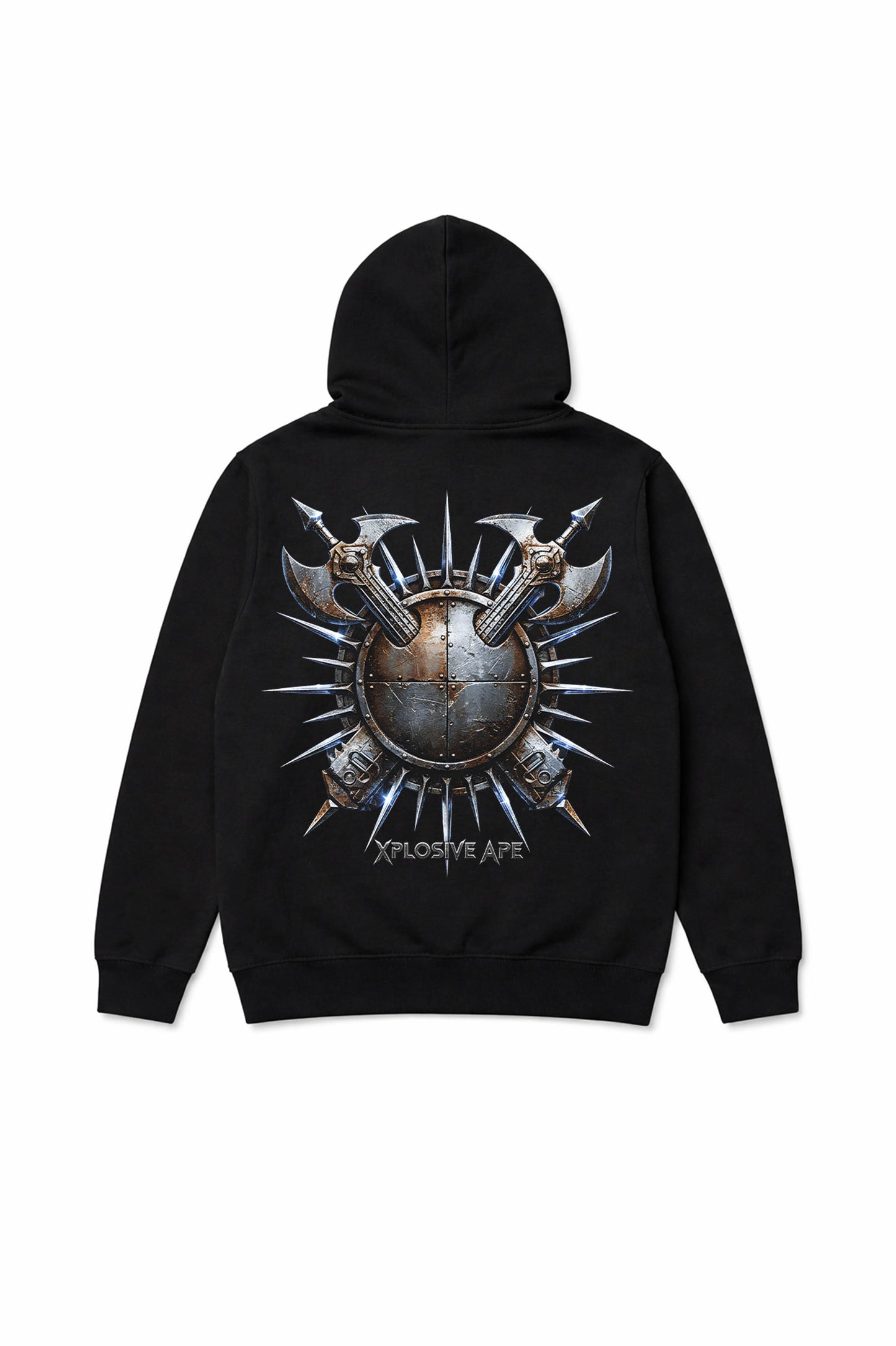 XAPE Warlord Crest String Hoodie - Black