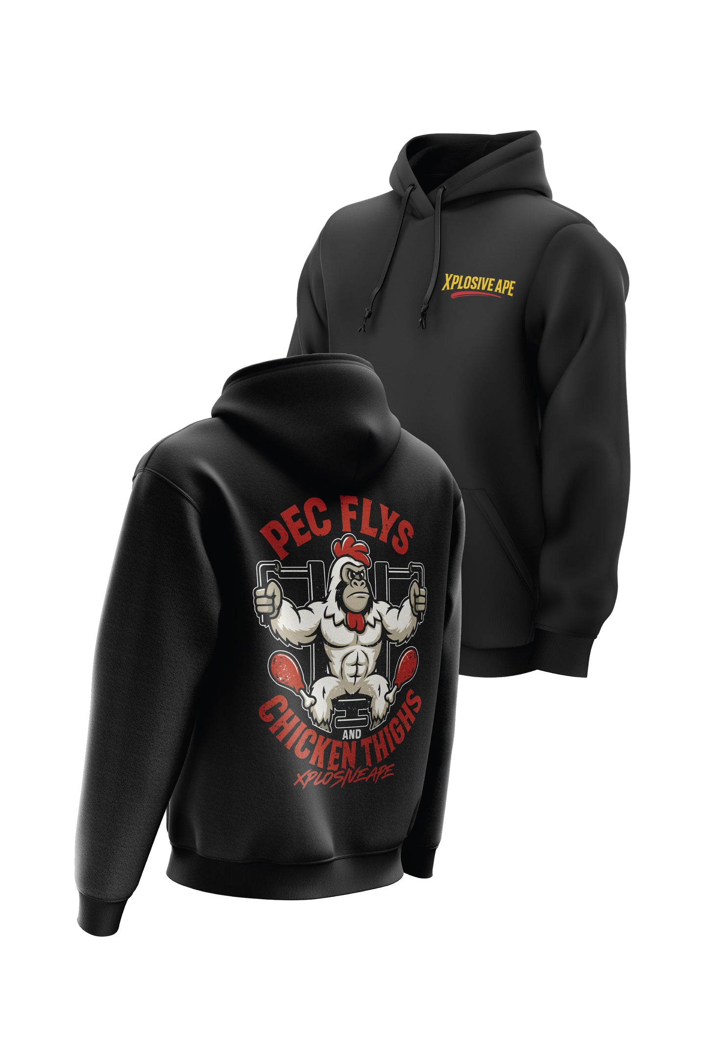 XAPE Pec Flys String Hoodie - Black