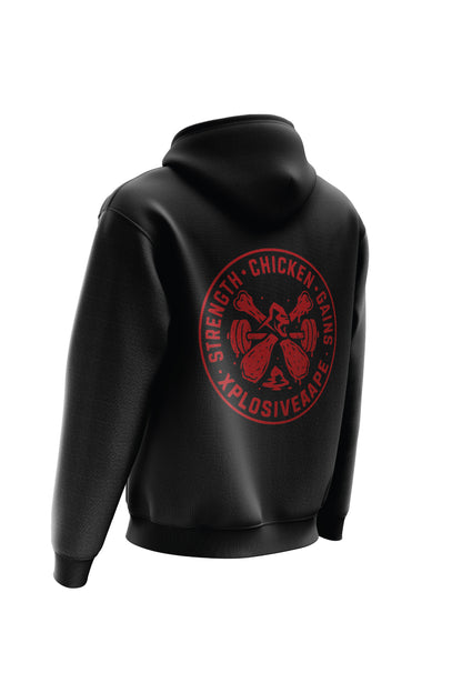 XAPE Chicken Shop Badge String Hoodie - Black