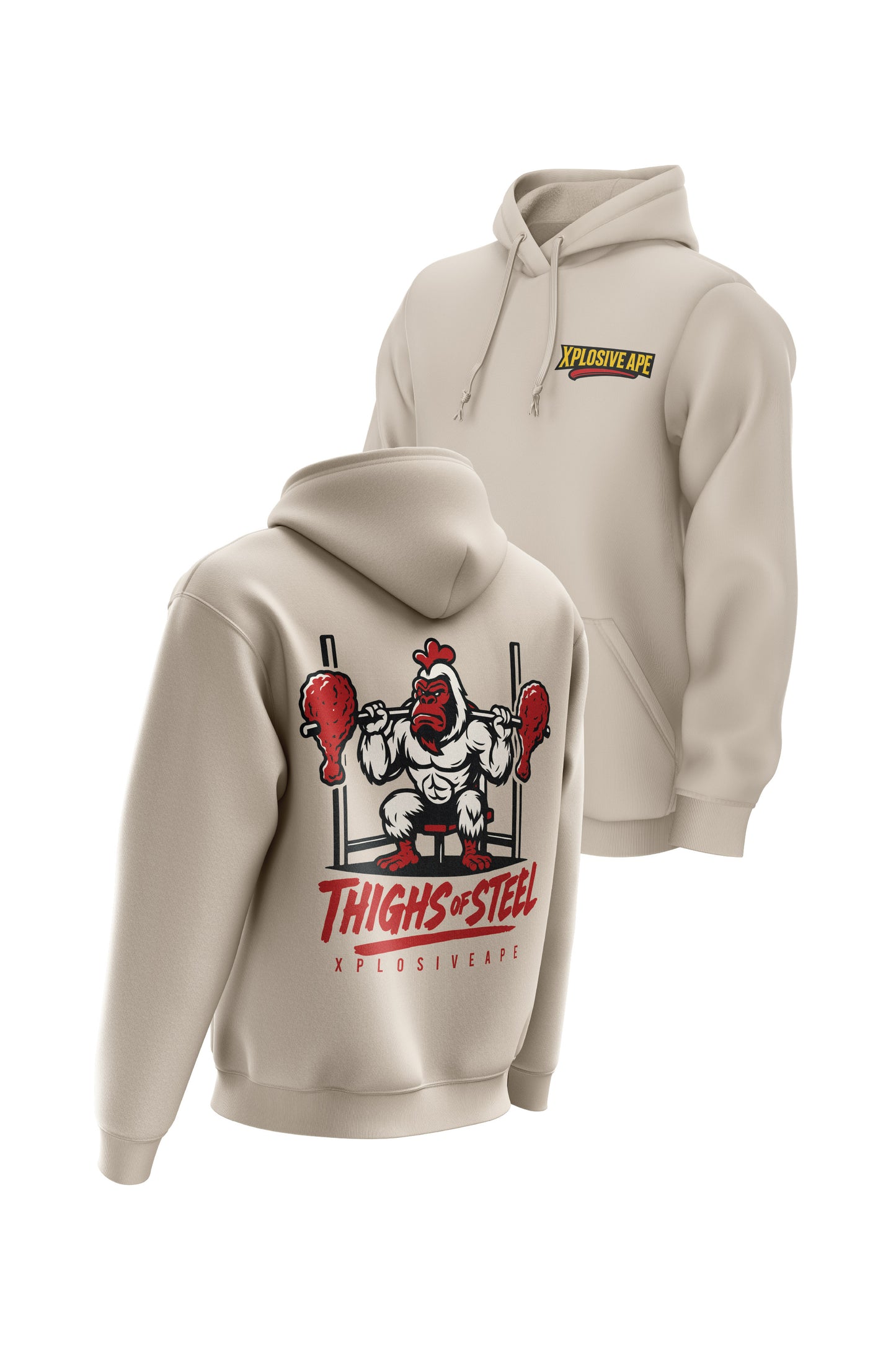 XAPE Steel Thighs String Hoodie - Sand