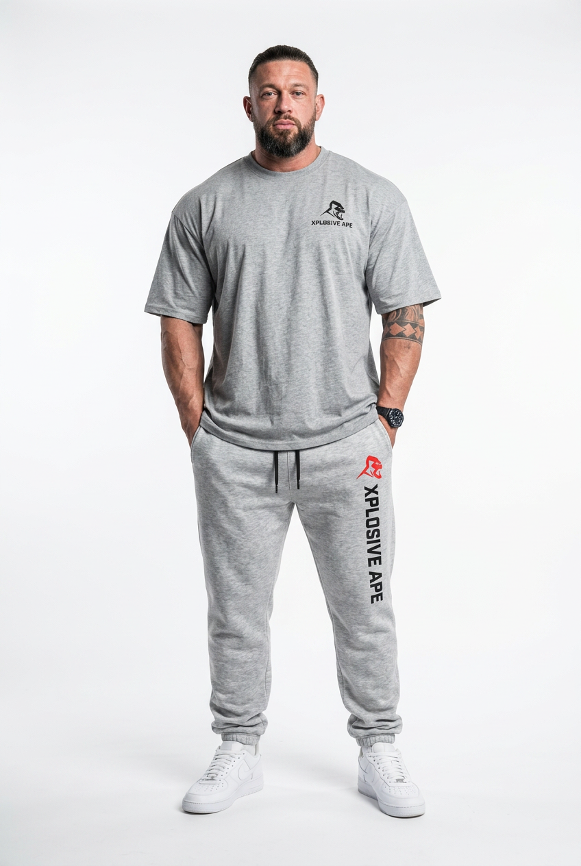 XAPE Futuristic Tee & Originals Joggers Combo - Sports Grey