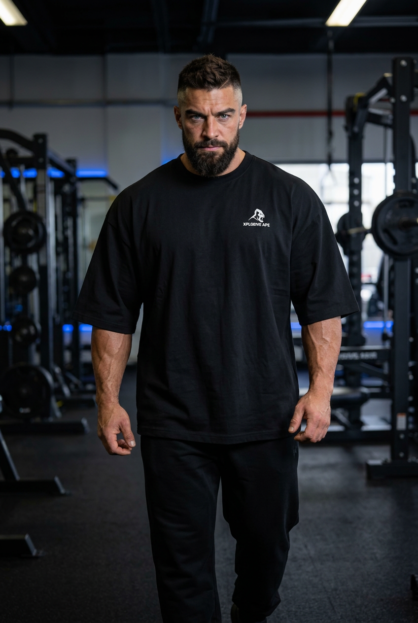 XAPE Primal Crest Ultra Oversized Tee - Black