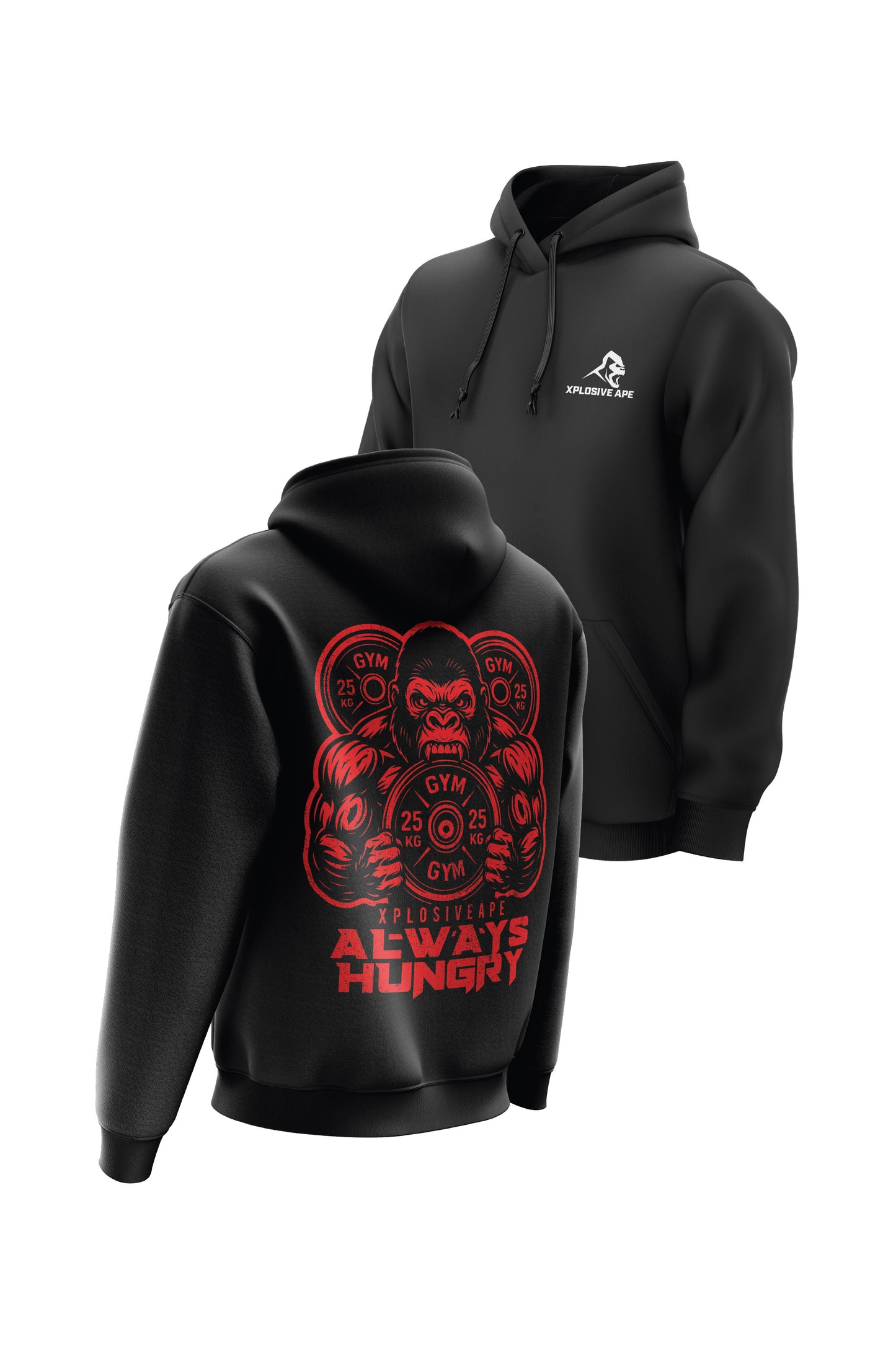 XAPE Hangry String Hoodie - Black