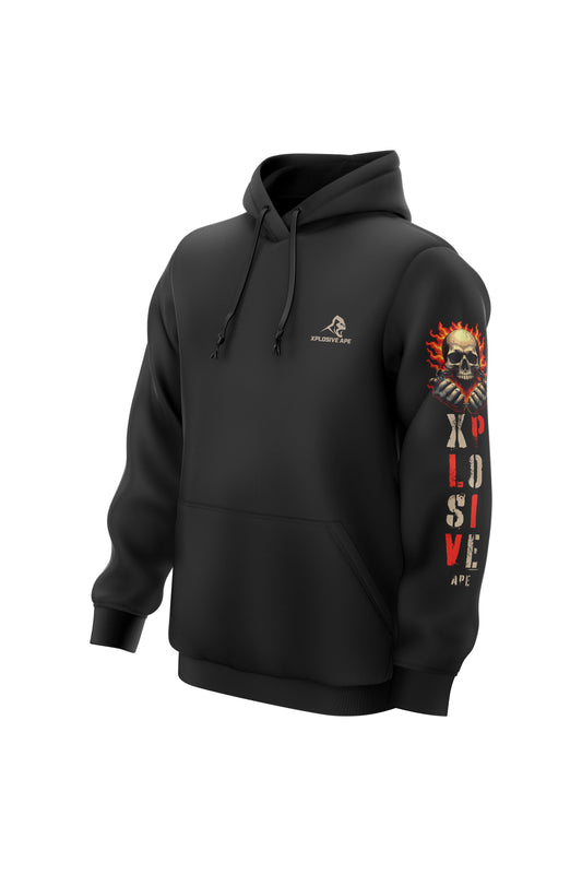 XAPE Skull Authority String Hoodie - Black