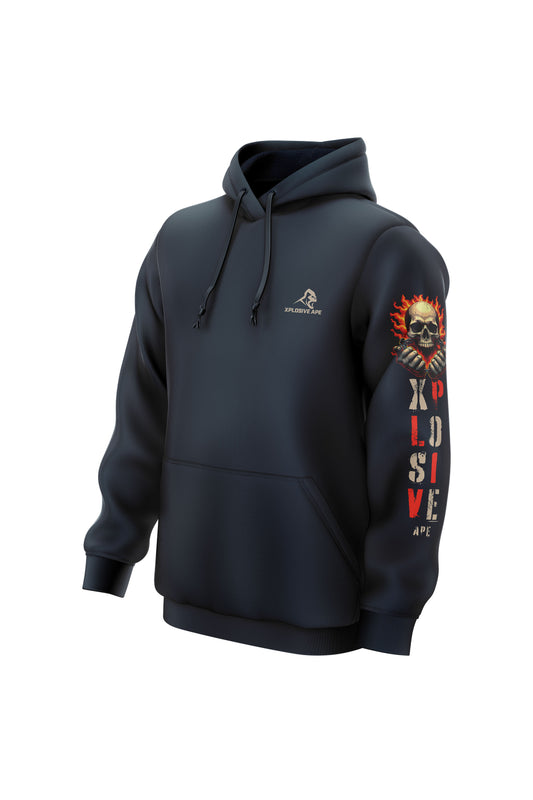 XAPE Skull Authority String Hoodie - Navy
