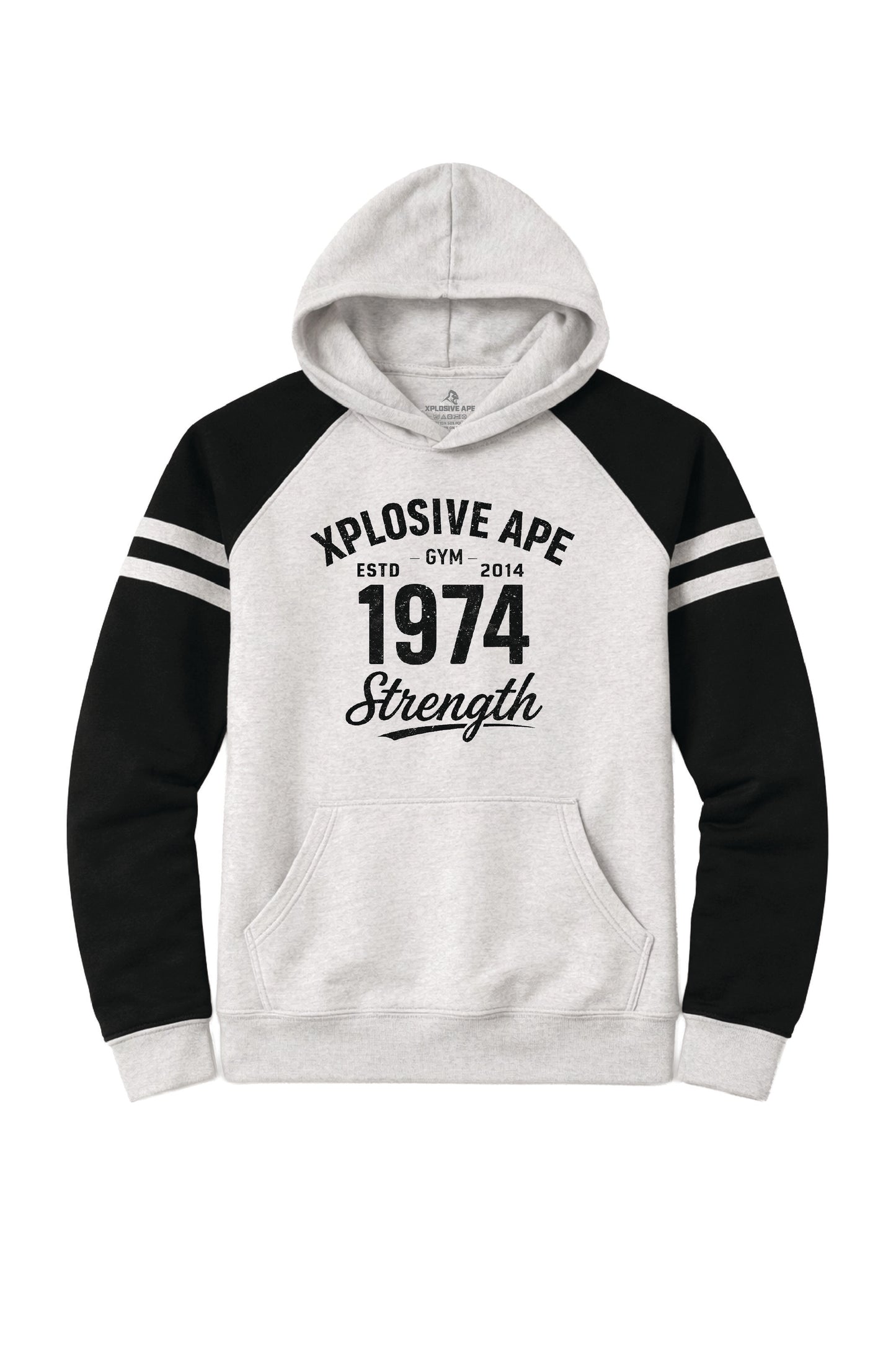 XAPE Heritage Script Raglan Hoodie - Oatmeal Heather/Black