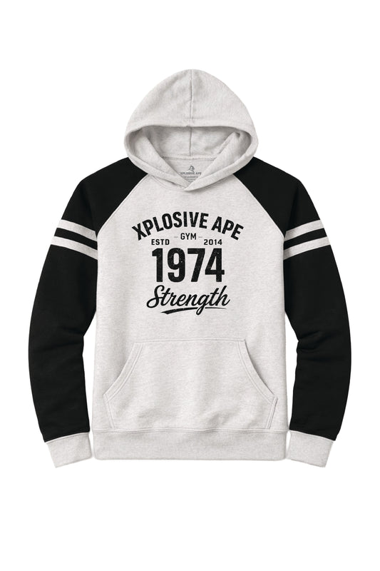 XAPE Heritage Script Raglan Hoodie - Oatmeal Heather/Black