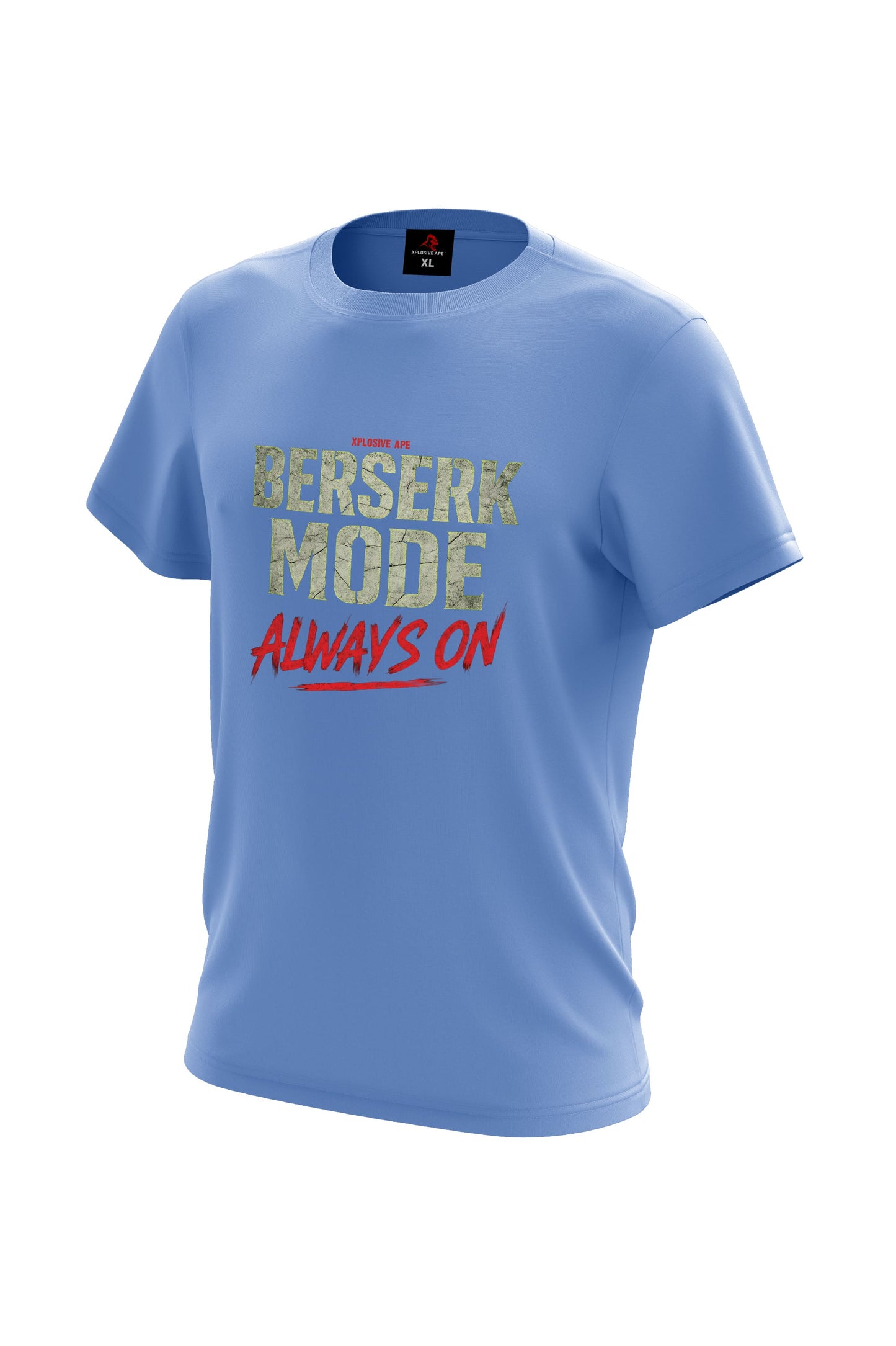 XAPE Berserk Mode On Tee - Carolina Blue