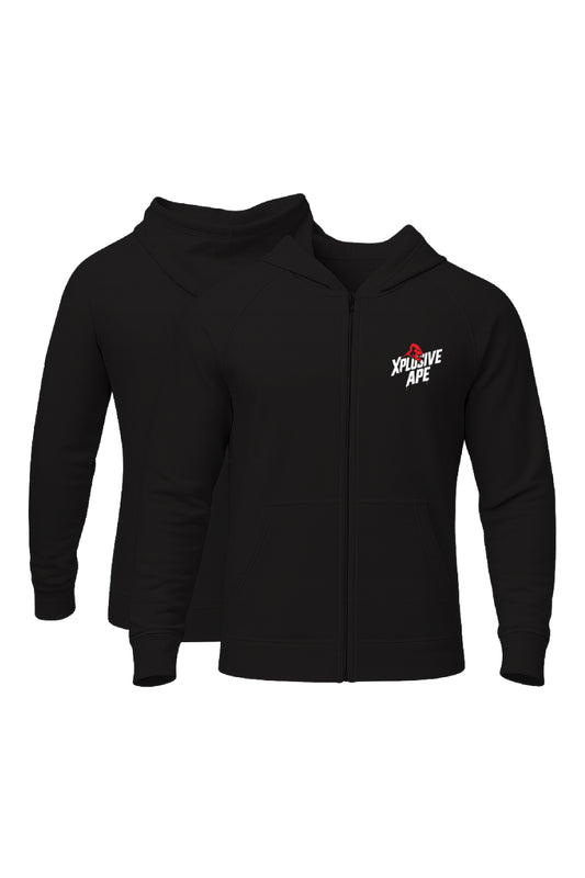 XAPE Classic Stencil Logo Oversized Zip Hoodie - Black